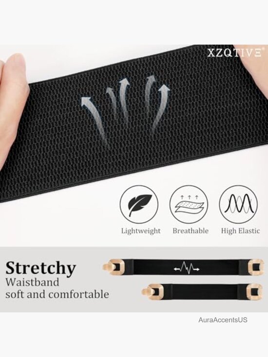 Gold Buckle Stretchy Waist Belt, 3\